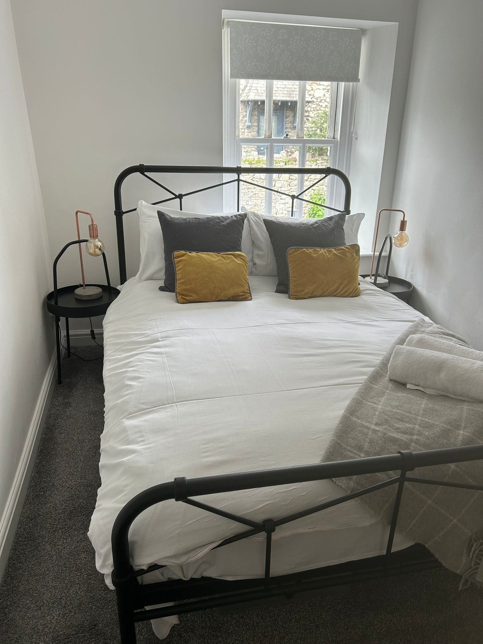 Professionally cleaned bedroom with fresh linens