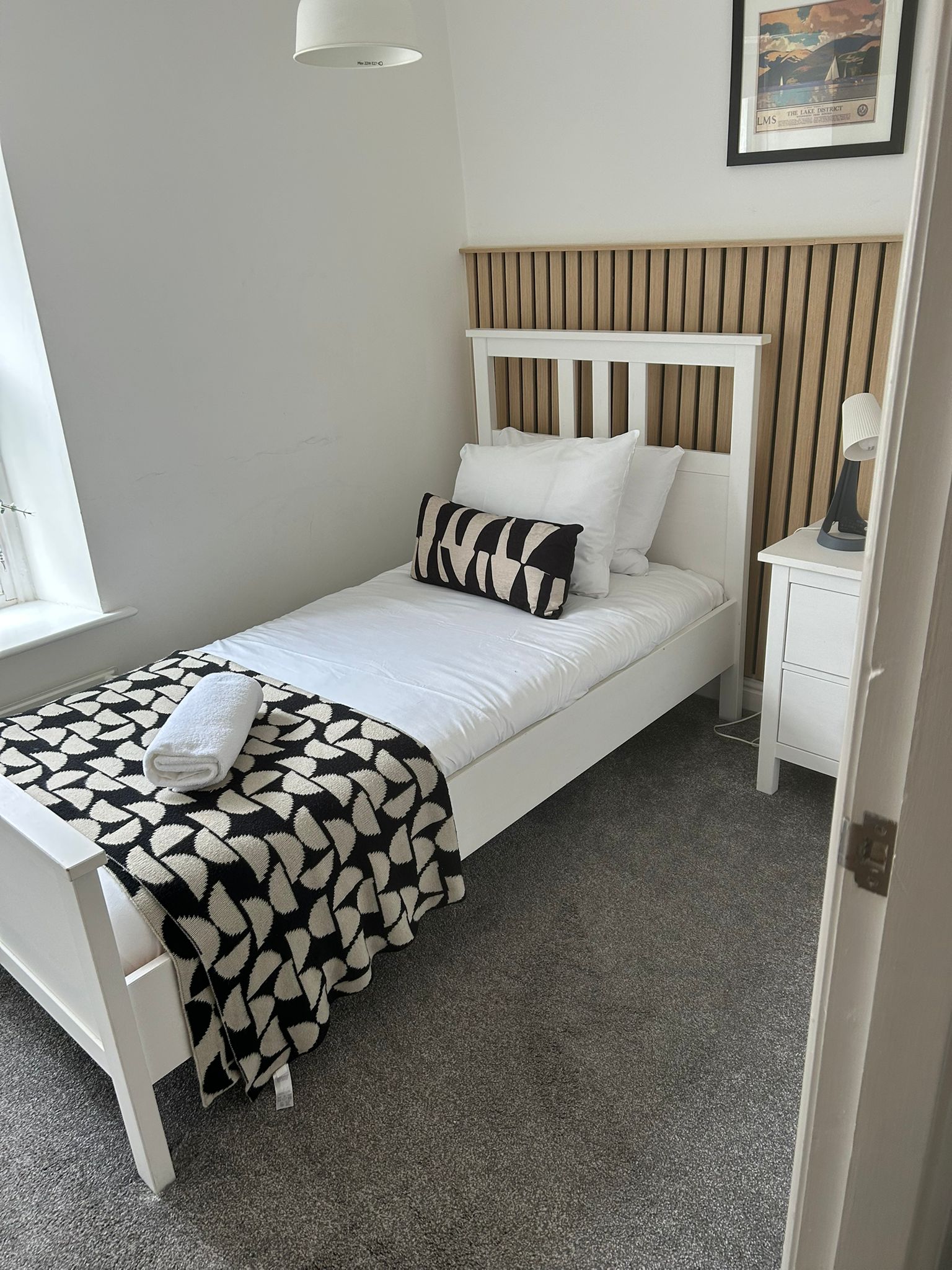 Professionally cleaned bedroom with fresh linens